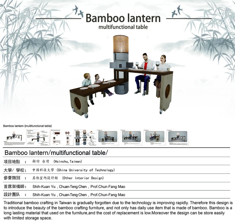 Shih Kuan Yu，Chuan-Teng Chen，Prof.Chun-Fang Mao - Bamboo lantern(multifunctional table)